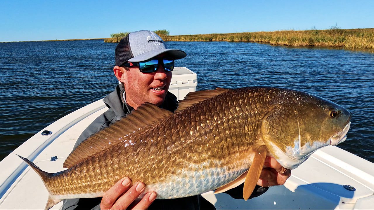 Fishing Flooded Grass for Redfish on the Half Shell (Catch and Cook) 