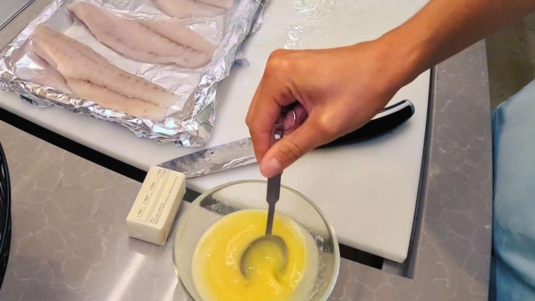 melted butter and garlic baste for blackened redfish