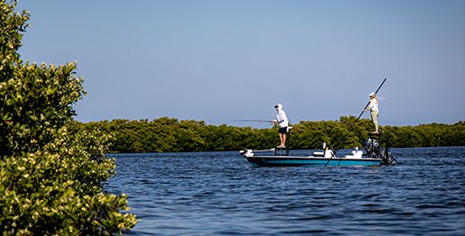 anglers sight fishing for Redfish