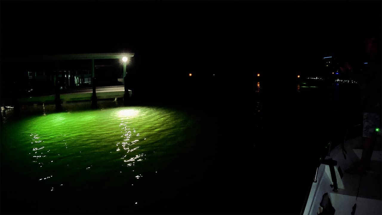 Angeln Dock Lichter bei Nacht Golfküste