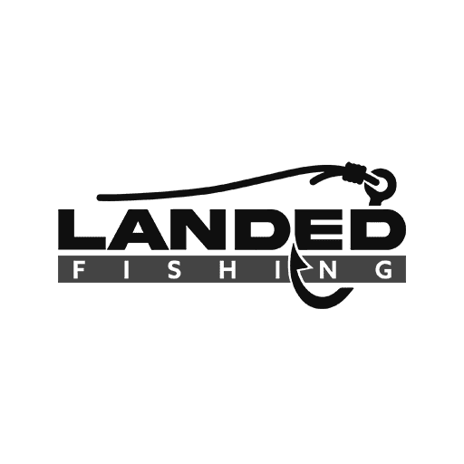 Landed Fishing Logo Monochrome Transparent