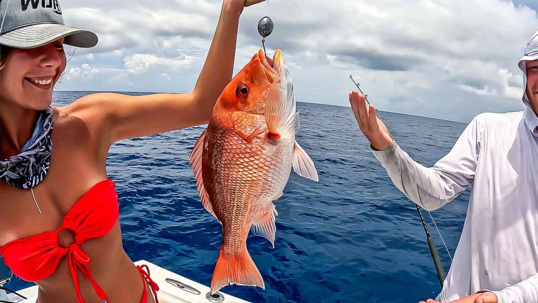 Bottom Fishing Red Snapper in the Gulf