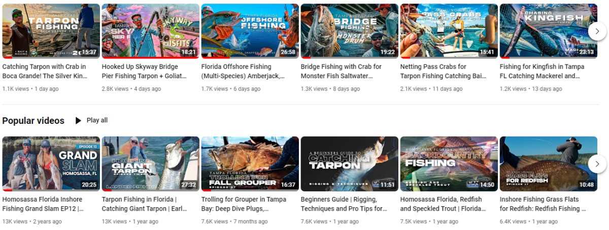 Landed Fishing YouTube