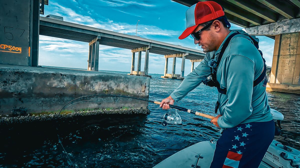 Tampa Florida Bridge pêche avec des crabes pour Monster Drum pêche en eau salée hog squad 80